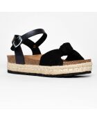 Sandales en Cuir & Textile Mabel noires